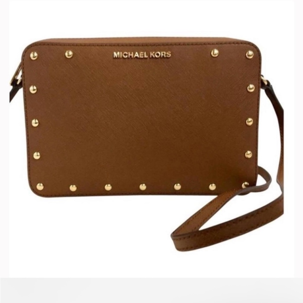 Michael Kors Studded Brown Crossbody Bag